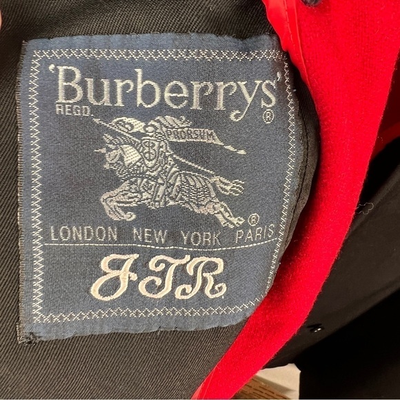 BURBERRY (Vintage Burberrys) 100% Wool Single Breasted Top Coat w/Red wool - Picture 9 of 14